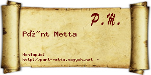 Pánt Metta névjegykártya
